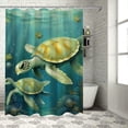 thumbnail image 1 of Orinice  Green Sea Turtle Shower Curtain for Bathroom, Ocean Beach Coastal Under The Sea Shower Curtain Set Waterproof Fabric Bathtub Curtain Decor with 12 Hooks,  69x72, 1 of 7
