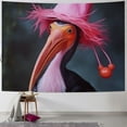 thumbnail image 1 of Orinice Halloween Flamingo Witch Hat Tapestry Wall Hanging Tapestries Aesthetic Wall Tapestry Funny Wall Art Poster Banner Dorm Backdrop for Bedroom Living Room Home Decoration  40x30inch, 1 of 6