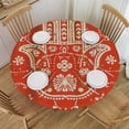 thumbnail image 1 of Orinice Hamsah Design Flower Pattern Round Table Cover Stain Resistant Washable Indoor Outdoor Tablecloth Kitchen Dining Wedding Parties Table Cloth 100% Polyester Fiber 31-35, 1 of 8