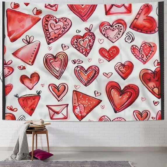 Orinice Hearts Envelopes Intricate Detail Tapestry Wall Hanging Unique Style for Home Wall Decor Art Living Room Bedroom Apartment Farmhouse Dorm Decoration 40x60inch