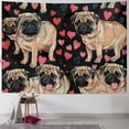 thumbnail image 1 of Orinice Hearts Pugs Tapestry Wall Hanging Unique Style for Home Decor Living Room Bedroom Farmhouse Dorm 60x50inch, 1 of 6
