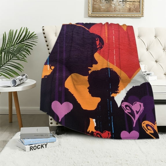Orinice Hearts Warm Lightweight Blanket Soft Fleece Throw Blanket for All Seasons - Cow Gifts Blanket, Living Room Sofa Decor, Super Soft and Long-lasting 60x80in