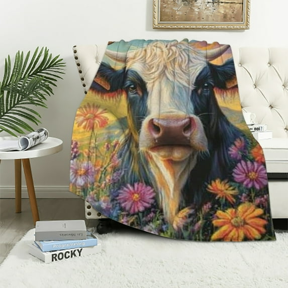 Orinice Highland Cow Blanket Highland Cow Gifts for Women Men Cozy Fuzzy Soft Lightweight Plush Throw Blanket for Couch Sofa Couch Living Room Bed Camping Travel Highland Cow Decor 40x50in
