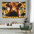 thumbnail image 1 of Orinice  Highland Cow Tapestry for Kids Boys Girls Sunflower Cowhide Print Wall Blanket Large 60x40 inches Farmhouse Cow Fur Print Wall Hanging Bedroom Decor Boho Arrow Animal Wall Art 60x40in, 1 of 7