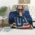 thumbnail image 1 of Orinice Hockey Jersey Goalie Face Symbolism Warm Lightweight Blanket Soft Fleece Blankets All Seasons Bed Couch Sofa Decor Cow Gifts 40x50in, 1 of 6