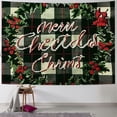 thumbnail image 1 of Orinice Holly Wreath Merry Lettering Folk Art Tapestry Wall Hanging Unique Style Graphic Tapestries Home Wall Decor for Living Room Bedroom Apartment Farmhouse Dorm 40x30inch, 1 of 6