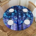thumbnail image 1 of Orinice Holographic Tree Lights Round Table Cover Stain Resistant Washable Indoor Outdoor Tablecloth Kitchen Dining Wedding Parties Outdoor Fitted 100% Polyester Fiber 38-42, 1 of 8