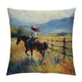 thumbnail image 1 of Orinice Horse Graphic Decorative Cushion Throw Pillow Cover for Home Bed Sofa Couch 24x24in, 1 of 5
