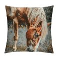 thumbnail image 1 of Orinice Horse Graphic Decorative Throw Pillow Cover for Home Couch Living Room Bed Sofa - Short Plush Pillowcase 1PC 20x20in, 1 of 5