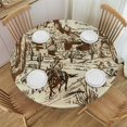 thumbnail image 1 of Orinice Horse Riding in Desert Round Table Cover Stain Resistant Washable Indoor Outdoor Tablecloth Kitchen Dining Wedding Parties 100% Polyester Fiber 38-42, 1 of 8