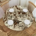 thumbnail image 1 of Orinice Horse Riding in Desert Round Table Cover Stain Resistant Washable Indoor Outdoor Tablecloth Kitchen Dining Wedding Parties 100% Polyester Fiber 54-58, 1 of 8