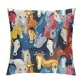 thumbnail image 1 of Orinice Horses Cows Pattern Graphic Decorative Throw Pillow Cover for Home Couch Living Room Bed Sofa - Short Plush 1PC 20x20in, 1 of 5