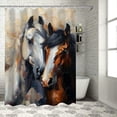 thumbnail image 1 of Orinice Horses Painting Art Brenner Bathroom Decor Set with Hooks, Colorful Luxury Shower Curtain for Bathroom Decoration, 100% Polyester Fabric Shower Curtain Set 69x72, 1 of 7