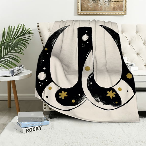 Orinice Horseshoe Warm Lightweight Blanket Soft Fleece Blankets for All Seasons - Throw Blanket for Living Rooms Sofa Decor Cow Gifts - Soft Plush Blankets for Bed, Multiple Sizes Available 50x60in