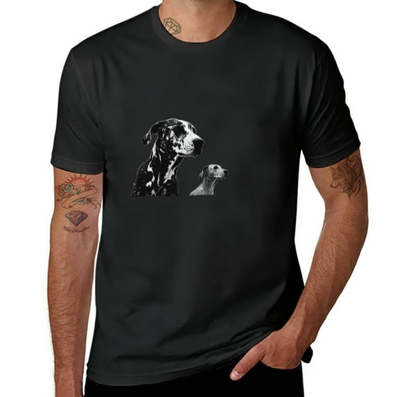 Orinice Husky Dog T-Shirt for Men Novelty Casual Letter Graphic Crewneck Tee Top XS
