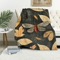 thumbnail image 1 of Orinice Insects and Leaves Floral Blanket Gifts for Kids Adult Women,Dragonfly Bee Botanical Throw Blankets,Soft Comfy Lightweight for Room Couch Bed Sofa Modern Decor   50x60in, 1 of 6