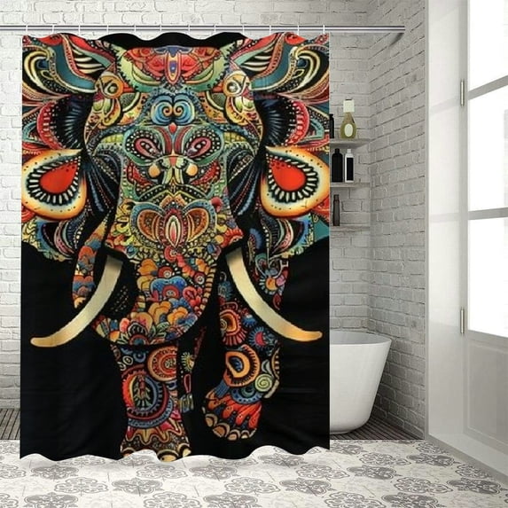 Orinice Intricate Patterns Bathroom Decor Set - Colorful Luxurious Graphic Print Polyester Fabric Shower Curtain for Home Bathroom Decoration with Hooks 60x72