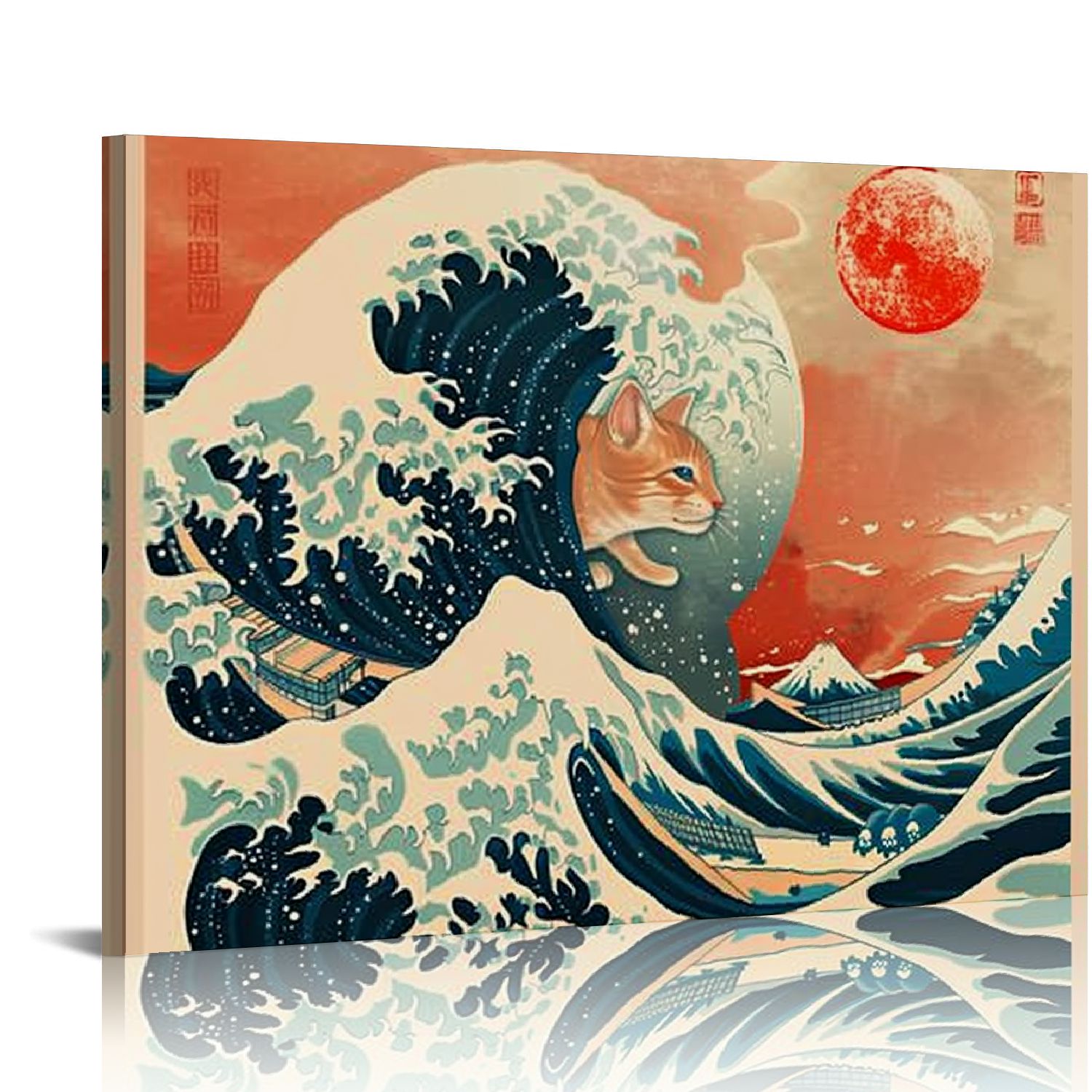 Orinice Japanese Cat Art Print - Traditional Ukiyo-e Wall ArtUnframed ...
