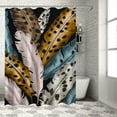 thumbnail image 1 of Orinice Jungle Summer Bathroom Shower Curtain Set, Tropical Banana Palm Leaf Leopard Animal Bathroom Set, 36x72, 1 of 7