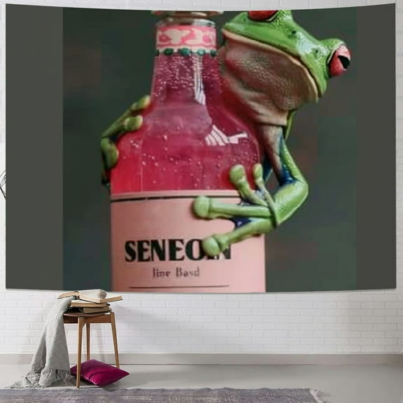 Orinice Kermit Pink Funny Flag for Room Teen, Frog Flags for College Dorm Decor, Man Cave Flags with Brass Grommets for Room Guys, Wall Hanging Meme Tapestries for Bedroom Home Decorations 40x30inch