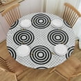 thumbnail image 1 of Orinice Kinetic Pointillism Round Table Cover Stain Resistant Washable Indoor Outdoor Tablecloth Kitchen Dining Wedding Parties 100% Polyester Fiber 54-58, 1 of 8