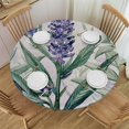 thumbnail image 1 of Orinice Lavender Flowers Round Table Cover Stain Resistant Washable Indoor Outdoor Tablecloth Kitchen Dining Wedding Parties 100% Polyester Fiber 42-46, 1 of 8