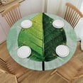 thumbnail image 1 of Orinice Leaf Round Table Cover Stain Resistant Washable Indoor Outdoor Tablecloth Kitchen Dining Wedding Parties Picnic Camping 100% Polyester Fiber 38-42, 1 of 8