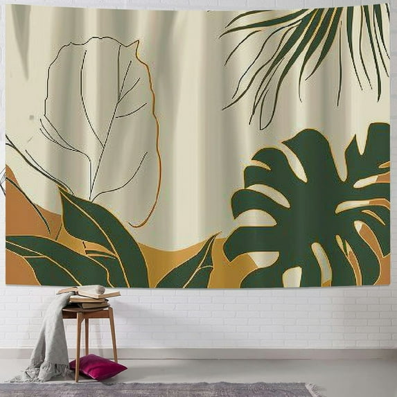 Orinice Leaves Palm Trees Tapestry Wall Hanging Unique Style Graphic Tapestries Home Wall Decor Art for Living Room Bedroom Apartment Farmhouse Dorm 40x60inch