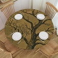thumbnail image 1 of Orinice Leaves Round Table Cover Stain Resistant Washable Indoor Outdoor Tablecloth Kitchen Dining Wedding Parties Picnic Farmhouse 100% Polyester Fiber 46-50, 1 of 8