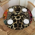 thumbnail image 1 of Orinice Leopard Print Pattern Round Table Cover Stain Resistant Washable Indoor Outdoor Tablecloth Kitchen Dining Wedding Parties 100% Polyester Fiber 31-35, 1 of 8