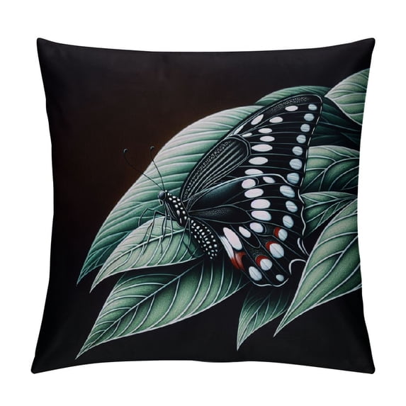 Orinice Linen Throw Pillow Cover Orange Black and White Butterfly Commonly Known As Small Home Decor Pillowcase Cushion Cover for Sofa Couch Bed and Car White