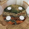 thumbnail image 1 of Orinice Lizard Brick Wall Magical Realism Round Table Cover Stain Resistant Washable Indoor Outdoor Tablecloth Kitchen Dining Wedding Parties 100% Polyester Fiber 46-50, 1 of 8