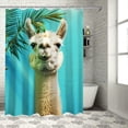 thumbnail image 1 of Orinice Llama Palm Tree Surreal Bathroom Decor Set - Colorful Luxurious Graphic Print Polyester Fabric Fashion Bathroom Decor Sets with Hooks - Waterproof Shower Curtain Set 36x72, 1 of 7
