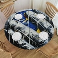 thumbnail image 1 of Orinice Logo Art Informel Round Table Cover Stain Resistant Washable Indoor Outdoor Tablecloth Kitchen Dining Wedding Parties 100% Polyester Fiber 42-46, 1 of 8