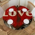 thumbnail image 1 of Orinice Love Heart Wooden Sign Round Table Cover Stain Resistant Washable Indoor Outdoor Tablecloth Kitchen Dining Wedding Parties Waterproof Fabric 100% Polyester 54-58, 1 of 8