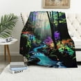 thumbnail image 1 of Orinice Luxury Plush Colorful Jungle Throw Blanket, Tipped Blanket, Super Warm, Flannel, Elegant, Fluffy Decoration Blanket for Sofa, Armchair, Couch and Bed, 60x80in, 1 of 6
