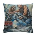 thumbnail image 1 of Orinice Man Woman Motorcycle Graphic Decorative Cushion Throw Pillow Cover for Home Couch Living Room Bed Sofa - High-Quality 1PC 24x24in, 1 of 5