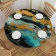 thumbnail image 1 of Orinice Marble Abstract Painting Round Table Cover Stain Resistant Washable Indoor Outdoor Tablecloth Kitchen Dining Wedding Parties 100% Polyester Fiber 42-46, 1 of 8