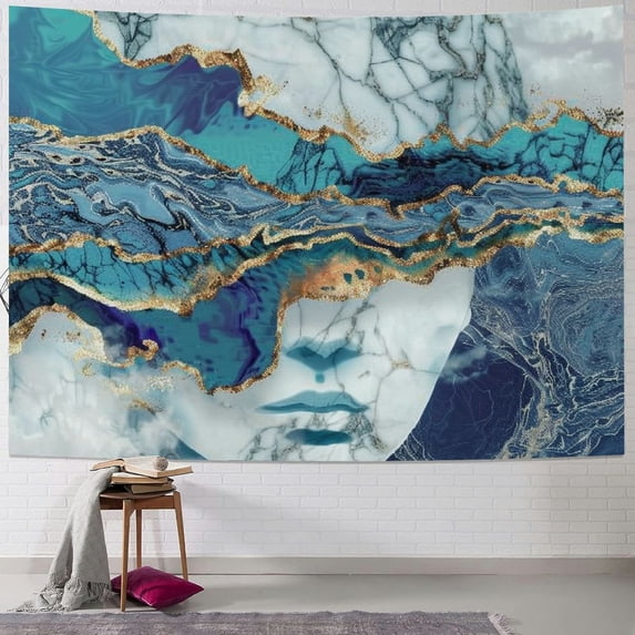 Orinice Marble Blue Sky Android Jones Tapestry Wall Hanging Unique Style for Home Decor - Graphic Tapestries for Living Room Bedroom Apartment Farmhouse Dorm 40x60inch