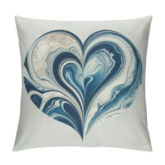 Orinice Marble Throw Pillow Cushion Cover, Onyx Stone Tribal Style with Color Elements Agate Pattern, Decorative Square Accent Pillow Case, White