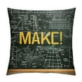 thumbnail image 1 of Orinice Mathematics Classroom Throw Pillow Cushion Cover by , Dark Blackboard Backdrop with Math Equations Geometry Axis Art, Decorative Square Accent Pillow Case, White, 1 of 5