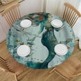 thumbnail image 1 of Orinice Mermaid Fish Seaweed Round Table Cover Stain Resistant Washable Indoor Outdoor Tablecloth Kitchen Dining Wedding Parties Outdoor Fitted 100% Polyester Fiber 31-35, 1 of 8