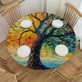 thumbnail image 1 of Orinice Metaphysical Painting Round Table Cover Stain Resistant Washable Indoor Outdoor Tablecloth Kitchen Dining Wedding Parties 100% Polyester Fiber 38-42, 1 of 8