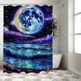 thumbnail image 1 of Orinice Moon Cactus Space Art Bathroom Decor Set with Hooks, Luxurious Graphic Print Polyester Fabric Shower Curtain, Chic Modern Design, Waterproof, Machine Washable 36x72, 1 of 7