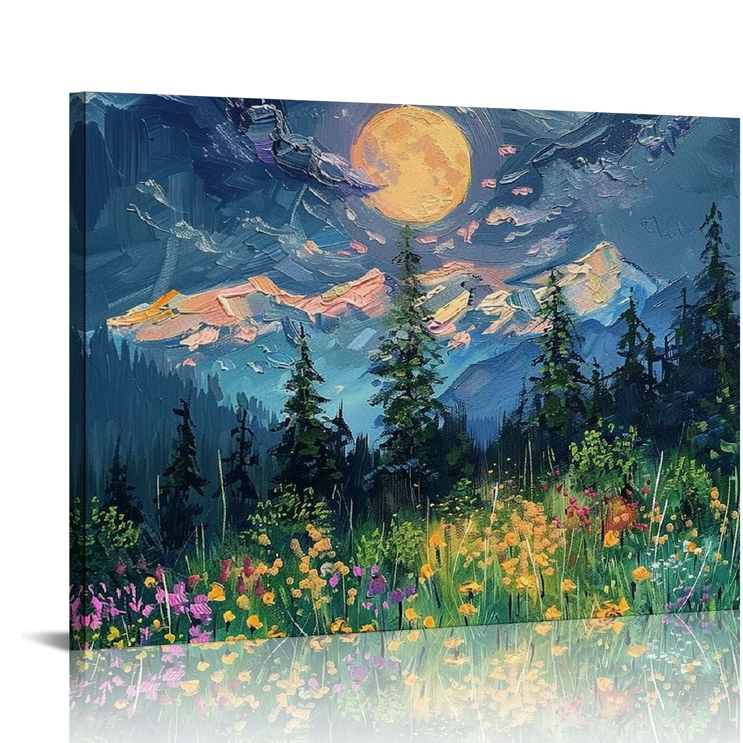 Mystical Full Moon Woodland Canvas Print, 12x16 Inch