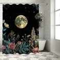 thumbnail image 1 of Orinice Moon Flowers Plants Bathroom Decor Set, Colorful Luxurious Print Fabric Shower Curtain with Hooks, Waterproof and Easy to Install 69x72, 1 of 7