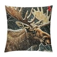 thumbnail image 1 of Orinice Moose Cardinal Snow Graphic Decorative Cushion Throw Pillow Cover for Home Couch Living Room Bed Sofa Square Winter 1PC 24x24in, 1 of 5