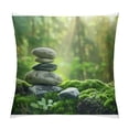 thumbnail image 1 of Orinice Moss Rocks Forest Graphic Decorative Throw Pillow Cover for Home Couch Living Room Sofa, Printed on Both Sides 1PC 20x20in, 1 of 5