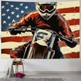 thumbnail image 1 of Orinice Motocross American Flag Tapestry, Cool Dirt Bike Tapestries Wall Hanging for Men Boys Guys Bedroom College Dorm Living Room Office Decor  Dirtbike  40x30inch, 1 of 6