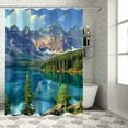 thumbnail image 1 of Orinice Mountain Lake Trees Rocks Bathroom Decor Set with Hooks 100% Polyester Fabric Shower Curtain Set 36x72, 1 of 7